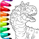 Dinosaur Coloring Book Glitter